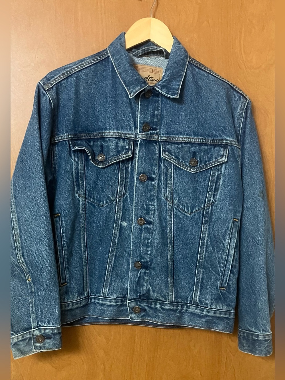 Levi Strauss Signature Men's Blue Denim Trucker Jean Jacket Size Large